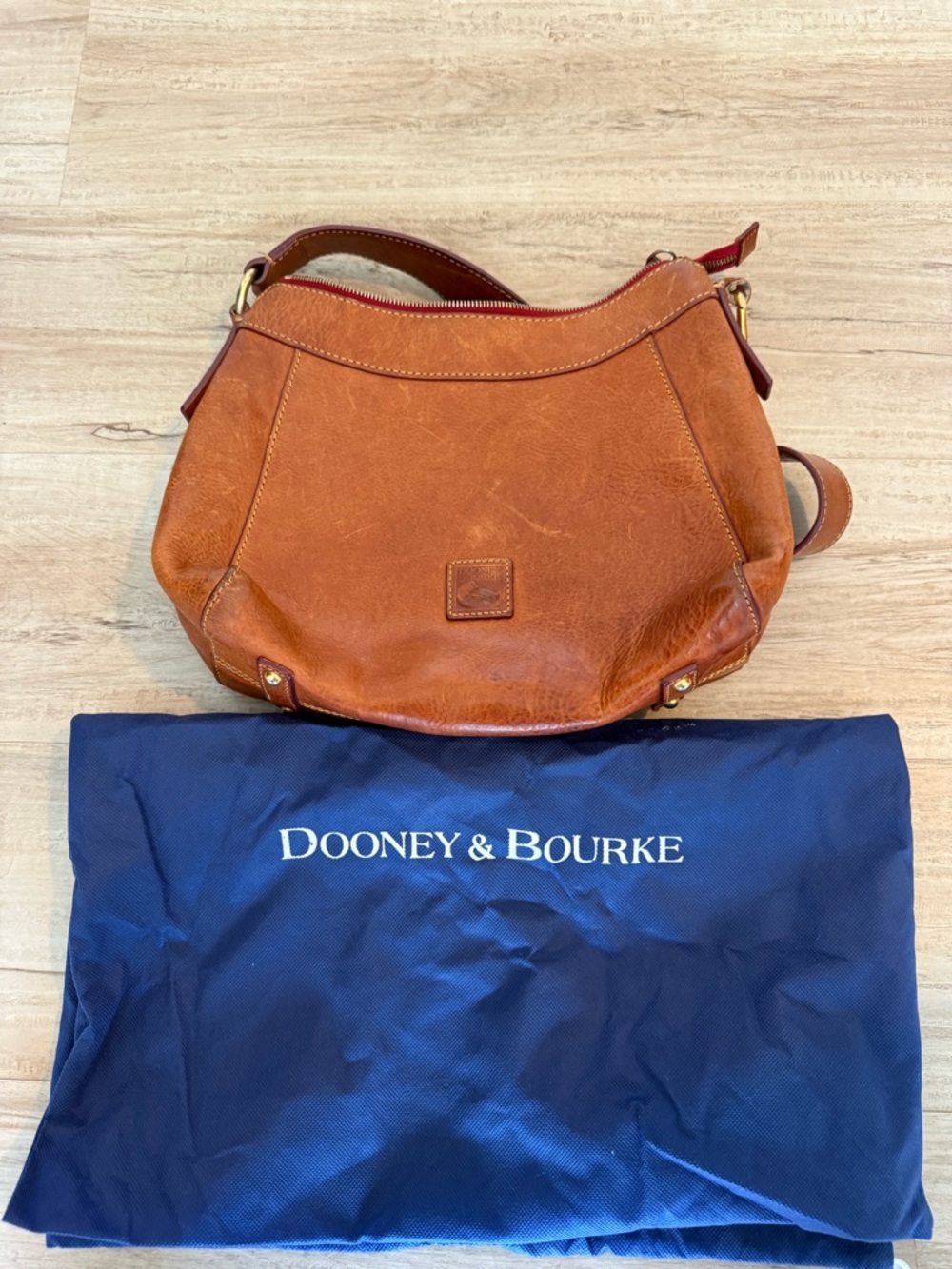 Dooney & Bourke Saddle Brown Leather Hobo Shoulder Bag